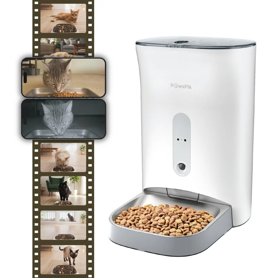Automatic feeders example: PawsPik NutriWatch camera feeder